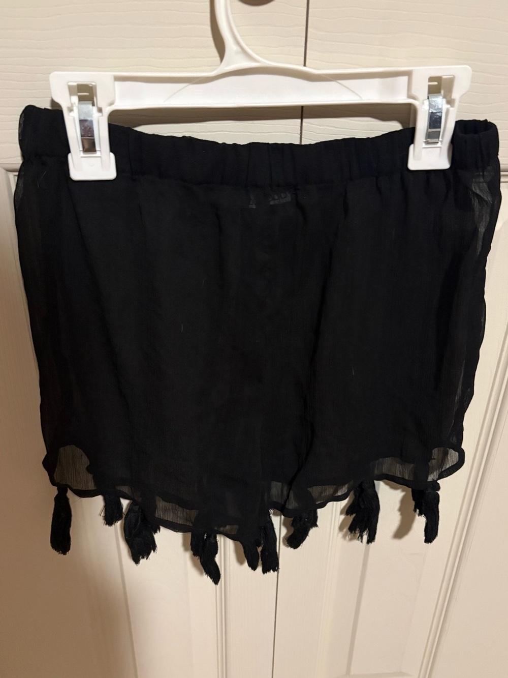 Boohoo Sheer Black Tassel Women’s Shorts